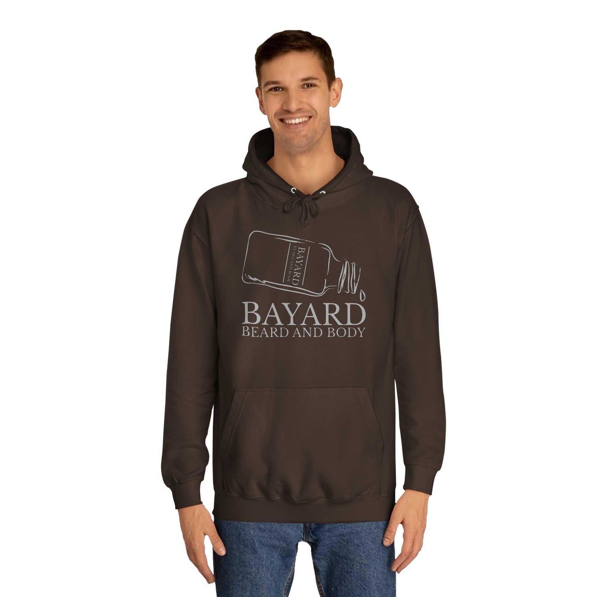 Bayard Logo Hoodie brown with male model