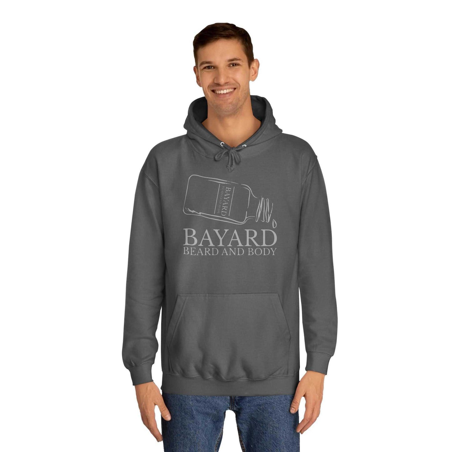 Bayard Logo Hoodie gray with male model