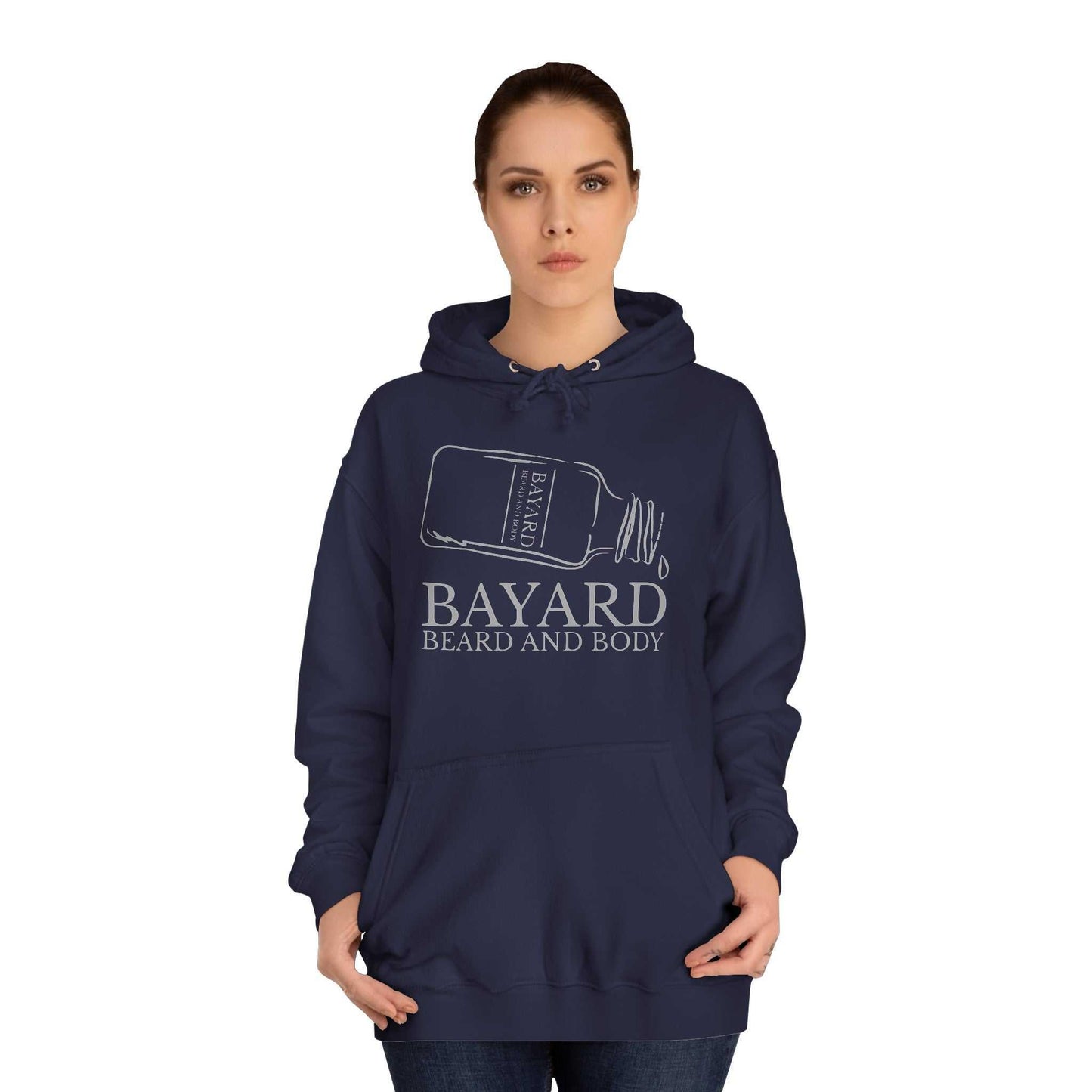 Bayard Logo Hoodie dark gray with female model