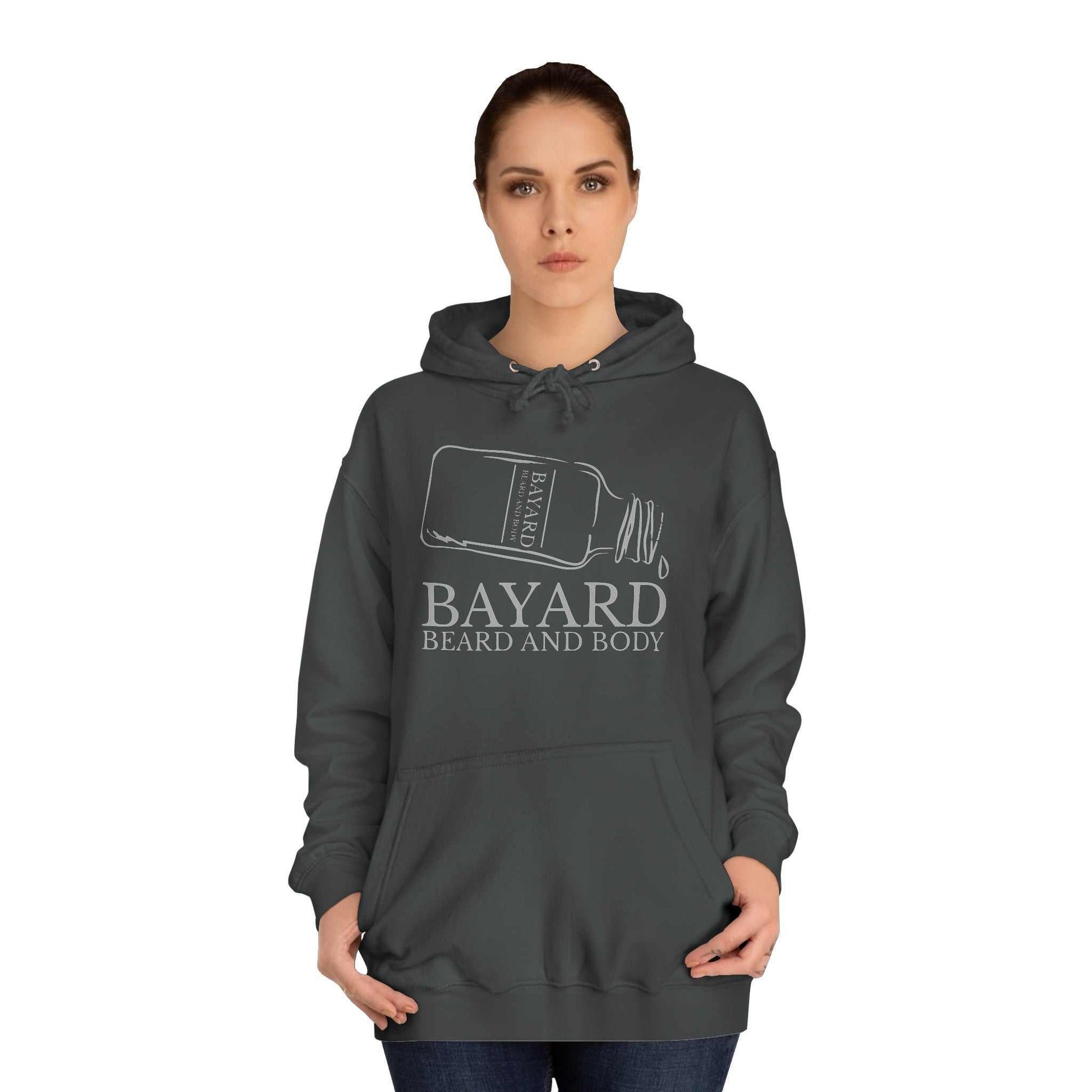 Bayard Logo Hoodie asphalt with female model