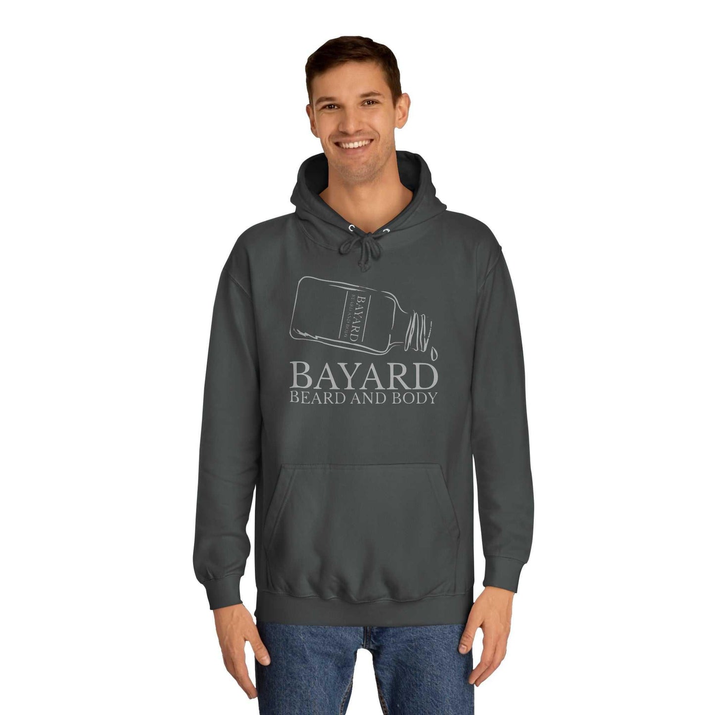 Bayard Logo Hoodie asphalt with male model