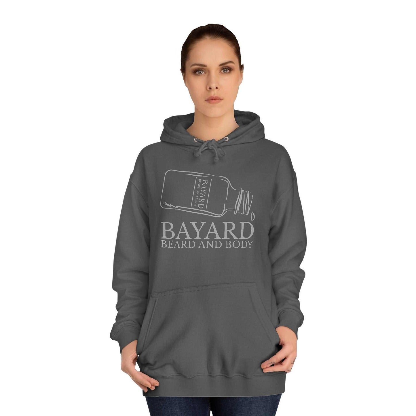 Bayard Logo Hoodie gray with female model