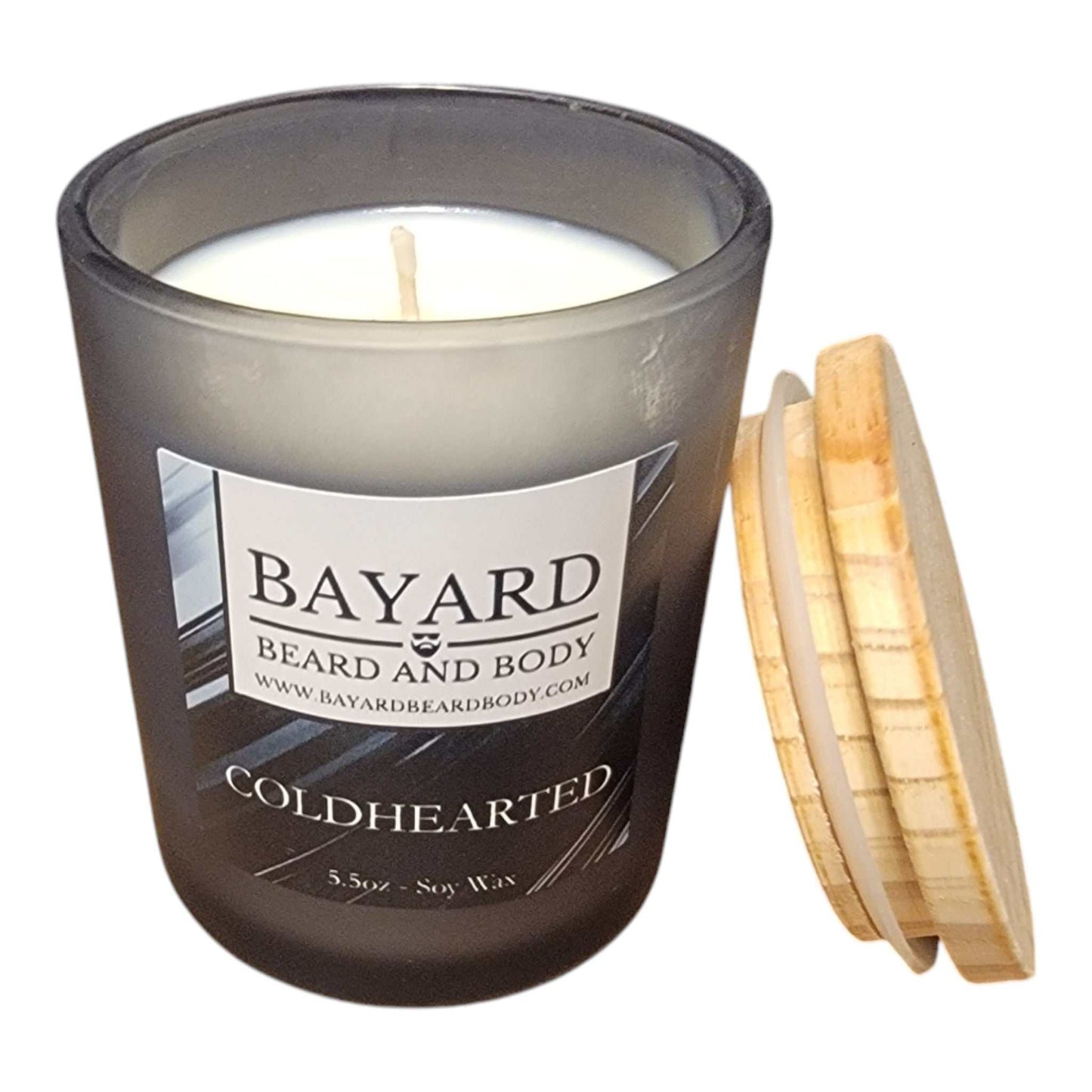 Coldhearted Soy Wax Candle on a white background