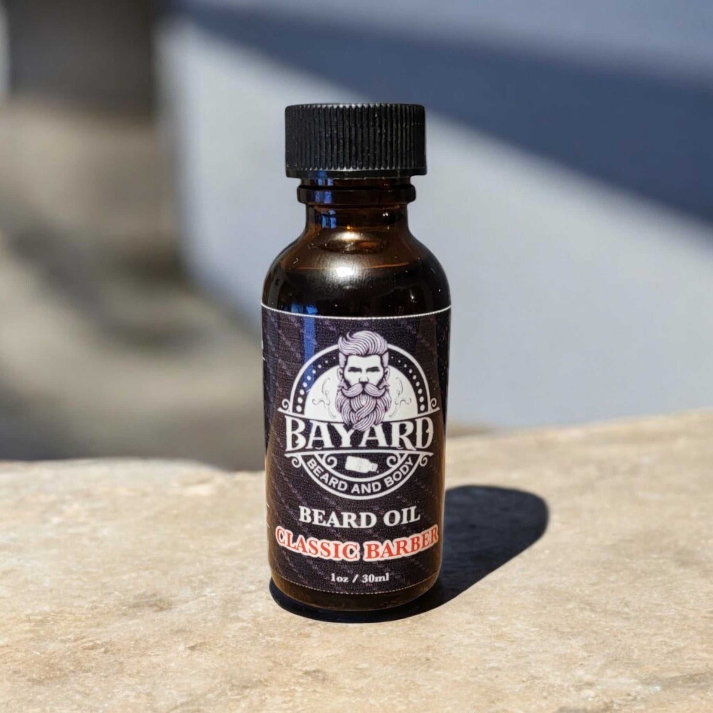 Classic Barber Beard Oil on a stone counter