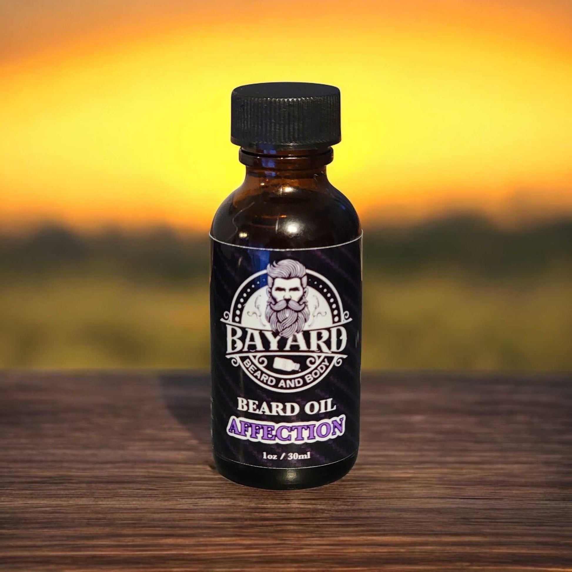 Affection Beard Oil at sunset 