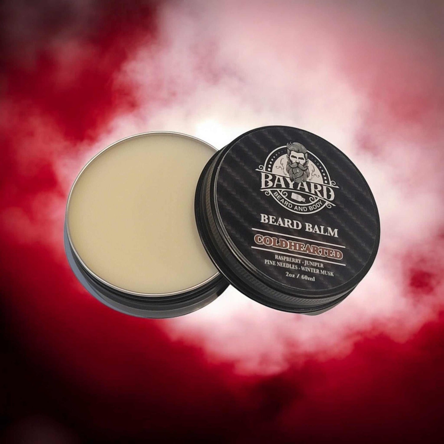 Coldhearted Beard Balm in a icy red mist