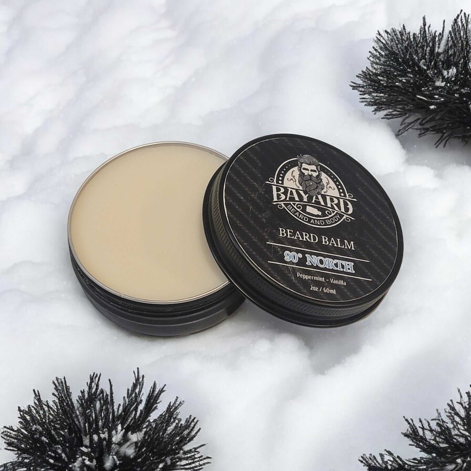 90 North Beard Balm in the snow